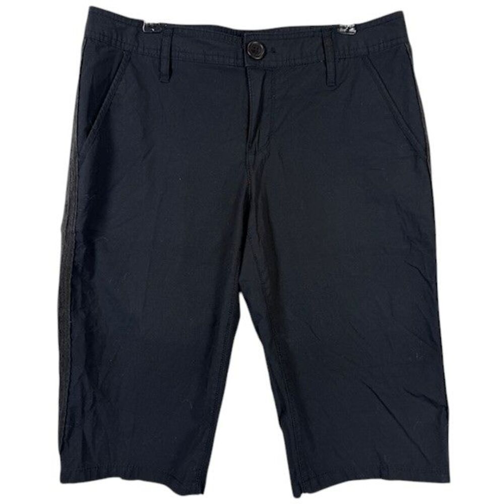 DKNY Long Black Shorts Lace Side Seam Detail‎ Size 4